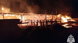 В Вологодской области 14 пожарных боролись с огнем на пилораме