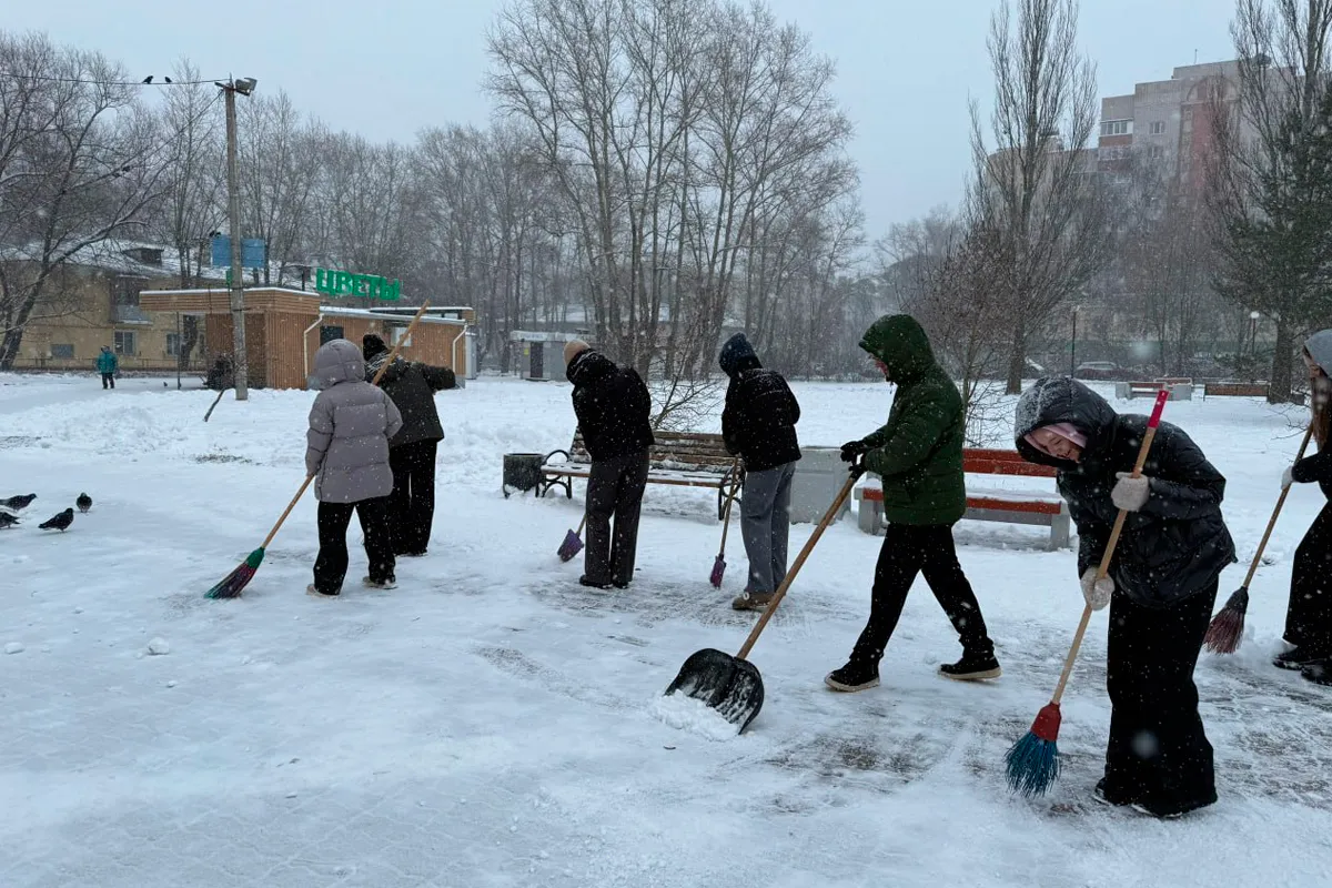 В Вологде молодежь подключилась в уборке города от снега