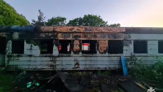 В Вологде сгорел списанный пассажирский вагон: предполагается поджог