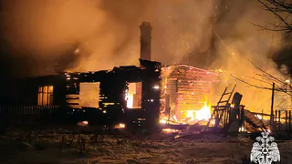 В Вологодской области произошел ночной пожар в жилом доме