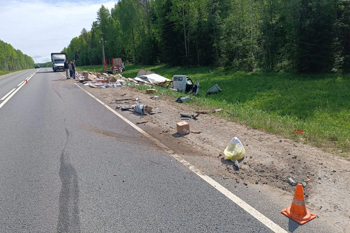 В Вологодской области лесовоз снёс "ГАЗель" с посылками маркетплейса
