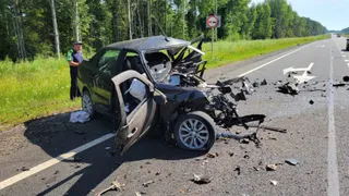 Два человека погибли в результате ДТП и последующего возгорания автомобиля