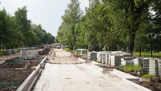 Благоустройство аллеи на проспекте Победы в Вологде идет полным ходом