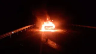 Автомобиль вспыхнул после ДТП под Вологдой