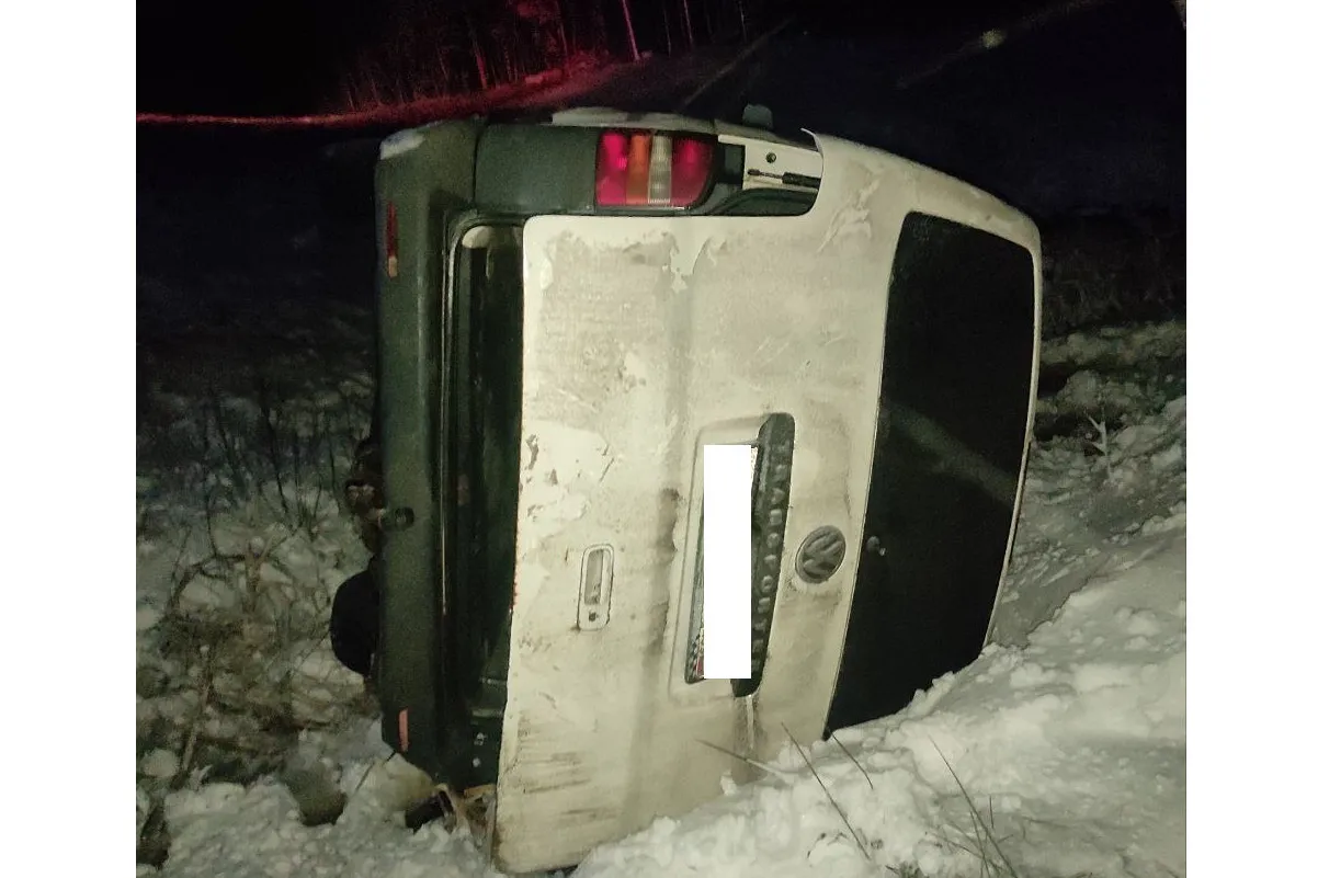 В опрокинувшемся в Вологодской области микроавтобусе пострадали три пассажира